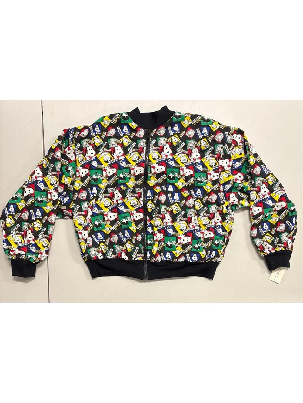 NWT Vintage Snoopy & Friends Peanuts AOP Zipper Jacket Size Medium